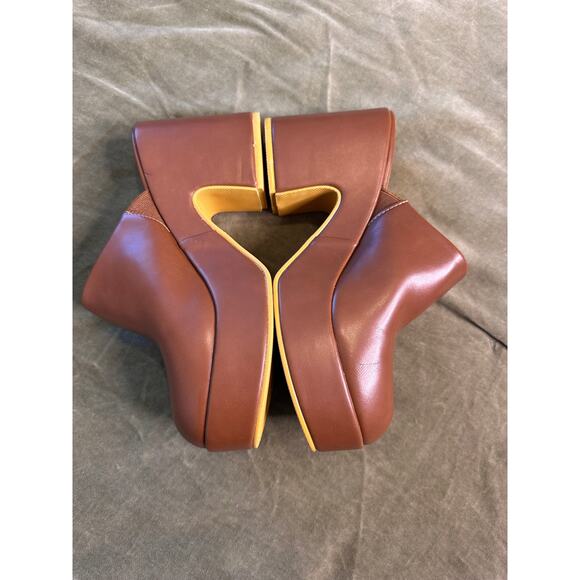 NEW Altar'd State Matisse Jayde Brown Faux Leather Platform Mules 6 - Picture 5 of 8